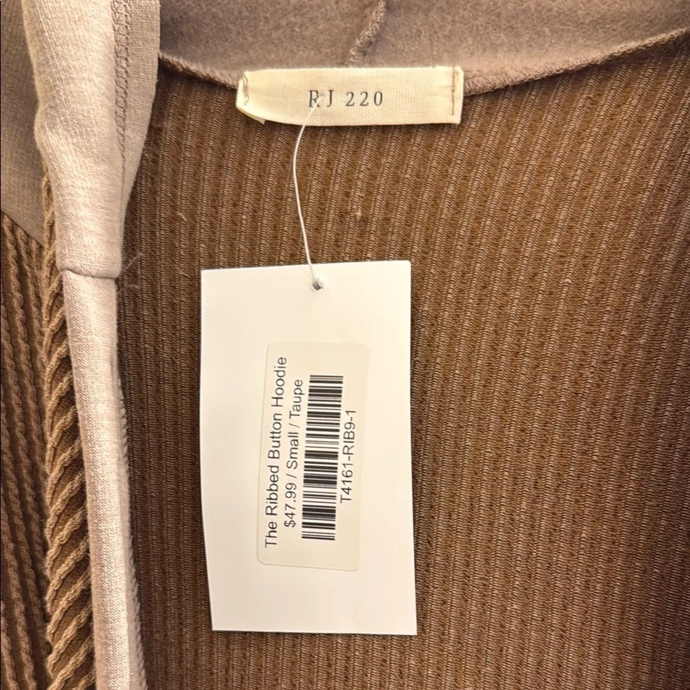 Brown Ribbed Button-Up Cardigan - Picture 2 of 4